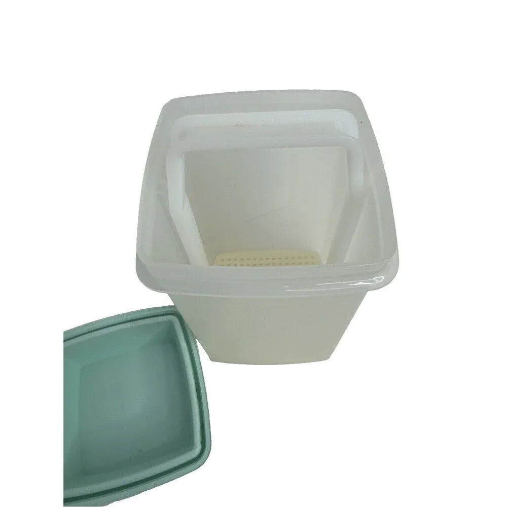 Tupperware 3 Piece Pickle Olive Keeper 1330-6  Blue / Turquoise Vintage